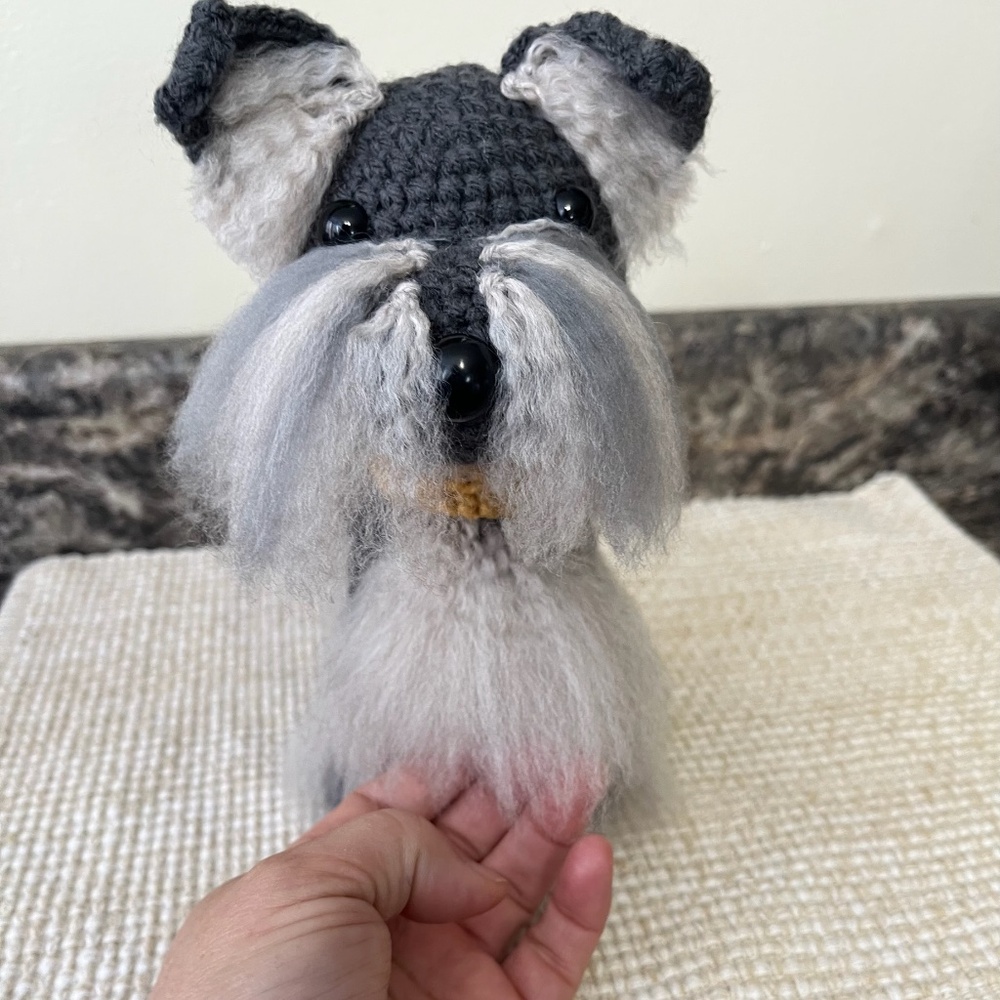 Handmade crocheted Schnauzer dog - Picture 2 of 5